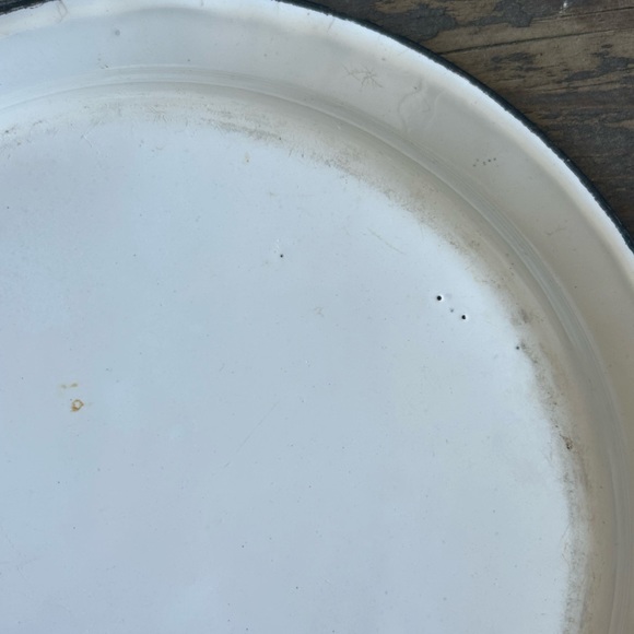 Antique Enamelware Child’s Plate Rare Darling Spring Decor Primitive Cou… - Picture 8 of 14